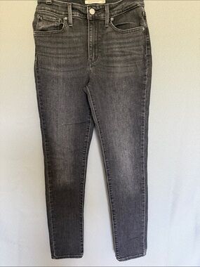 Levi's Black Washed 721 High Rise Skinny Jeans